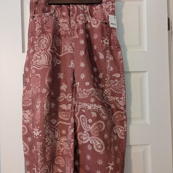 NWT We The Free Good Luck Printed Barrel Jeans - 27p - Picture 4 of 4